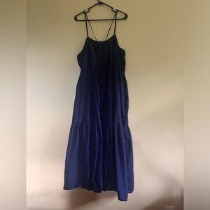 Everlane Flowy Maxi Dress 100% Cotton Blue XL